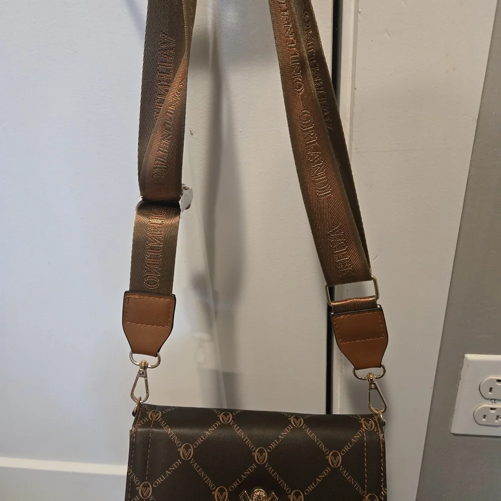Valentino Orlandi Brown Logo Crossbody Bag Wallet Purse NWT - Picture 8 of 9